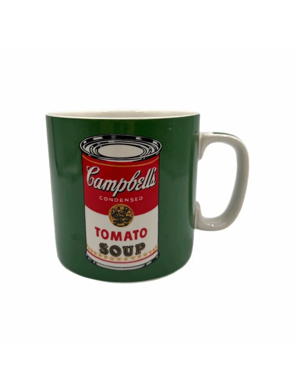 Block Art Andy Warhol Signature Edition Green Tomato Rice Soup Can Coffee Mug
